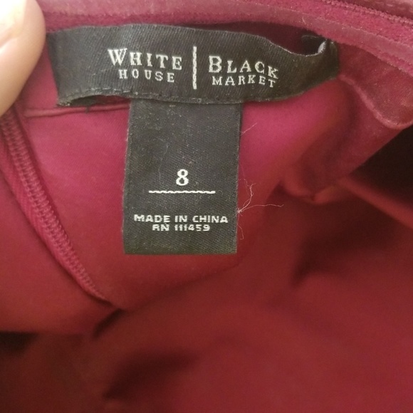 Satin maroon dark red strapless dress with bow - Picture 4 of 8